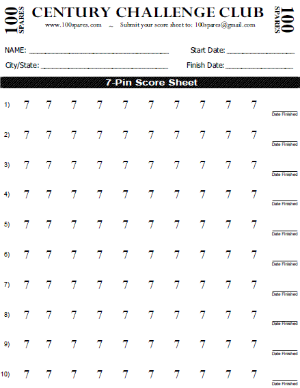 Click here for the 100 Spares 7-Pin score sheet